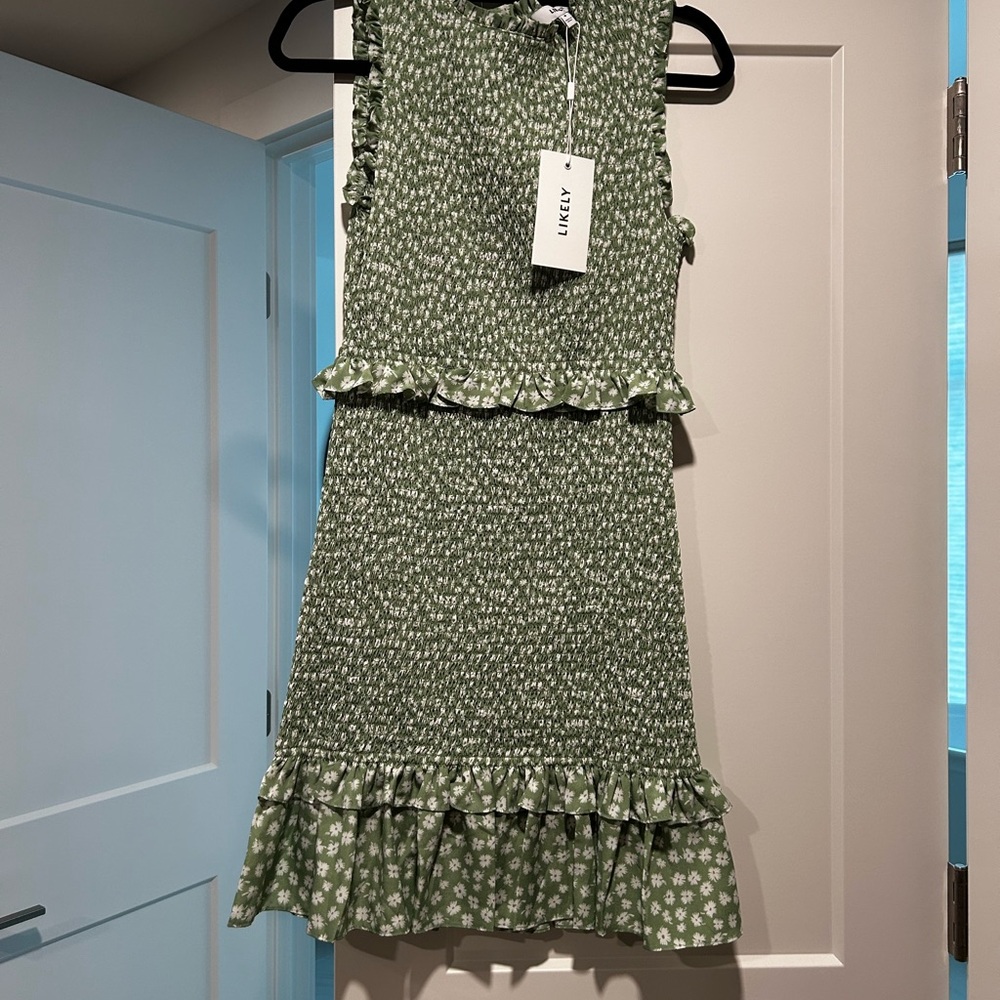 Green Floral Sleeveless Dress